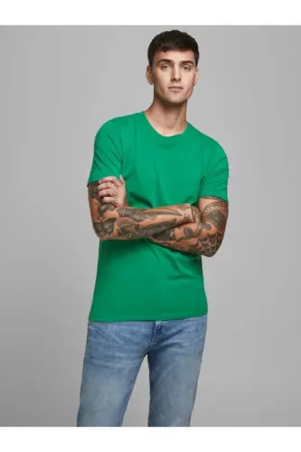 Jjeorganıc Basıc Tee Ss O-neck T-Shirt-Verdant Green SLIM - 5