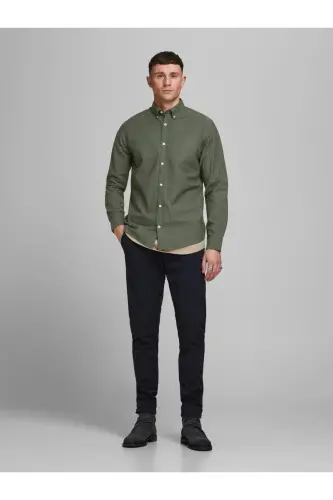 Jjeoxford Shirt Ls-Forest Night SLIM FIT - 3