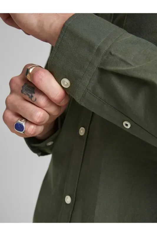 Jjeoxford Shirt Ls-Forest Night SLIM FIT - 5