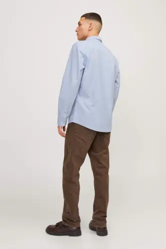 JJEOXFORD SHIRT LS NOOS MAVI- Erkek Gömlek - Mavi - 3