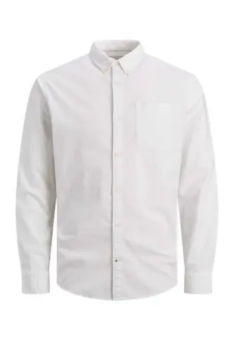 Erkek Beyaz Jjeoxford Shirt Ls Noos Gömlek 12182486-White - White SLIM FIT 