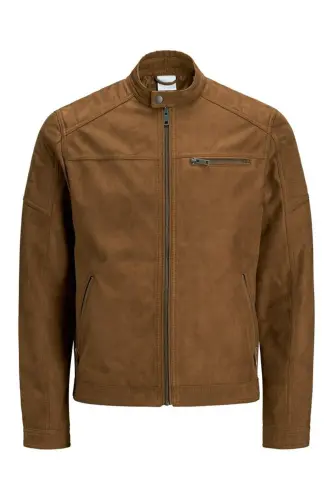 Jjerocky Jacket Noos Erkek Mont Koyu Kahverengi Suni Deri 