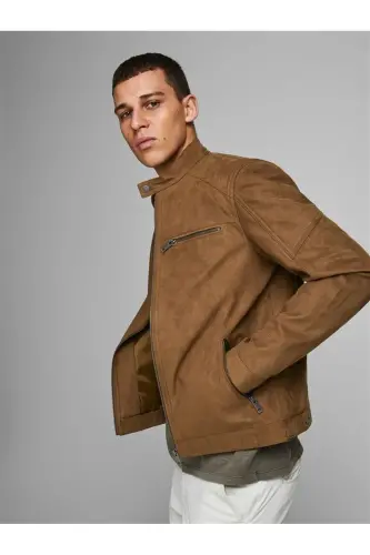 Jjerocky Jacket Noos Men's Cognac Fake Suede Jacket - 8