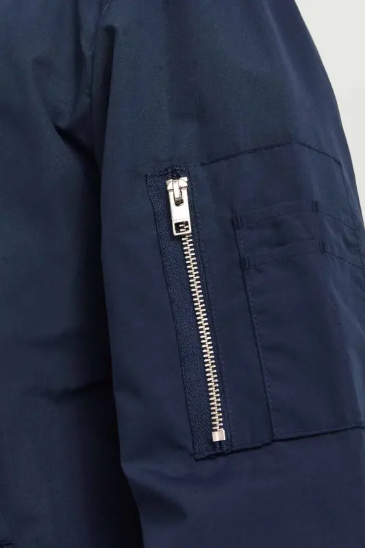 Jjerush Bomber Noos Pls Lacivert Erkek Ceket-Navy Blazer - 5