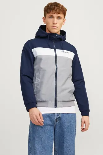 Jjerush Hood Bomber Erkek Mont - MAVI 