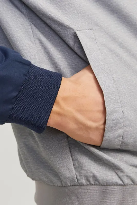 Jjerush Hood Bomber Erkek Mont-MAVI - 6