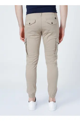 Jjflake Akm 542 Mid Rise Regular Fit Straight Cream Cake Cargo Pants - 4