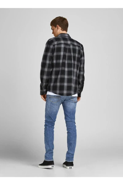 12201647 Jjfox Ra 703 Düşük Bel Skinny Fit Düz Erkek Denim Pantolon - 7