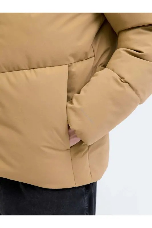 JJglbl Jacket Puffer Elmwood Beige Erkek Mont - Bej / Elmwood - 4