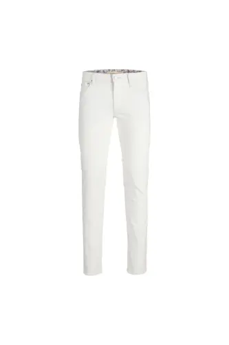 JJIGLENN JJEVAN CJ 977 SN brendi tomonidan ishlab chiqarilgan past bel slim fit oq erkaklar denim shimini. - 7