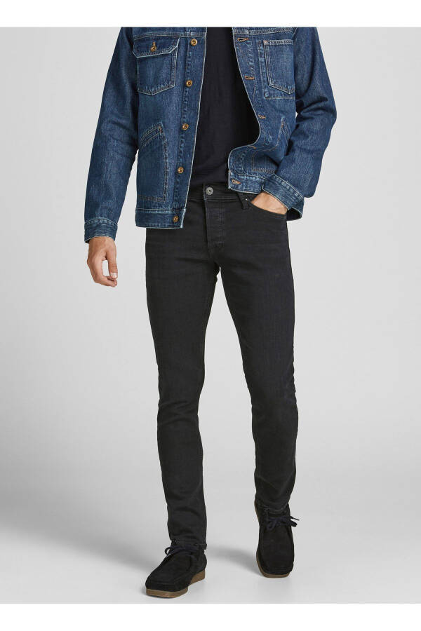 JJIGLENN JJORIGINAL AM 809 Pastki bel Skinny Fit To'g'ri Erkaklar Denim Shimlar - 6