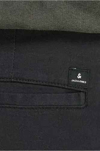 Jjjoe Cuffed Akm Regular Waist Straight Black Men's Cargo Pants - 4