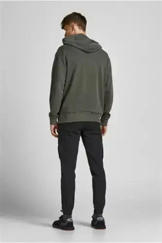 Jjjoe Cuffed Akm Regular Waist Straight Black Men's Cargo Pants - 5