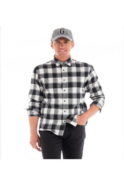 JJPLAIN FALL BUFFALO SHIRT - BLACK - JACK & JONES