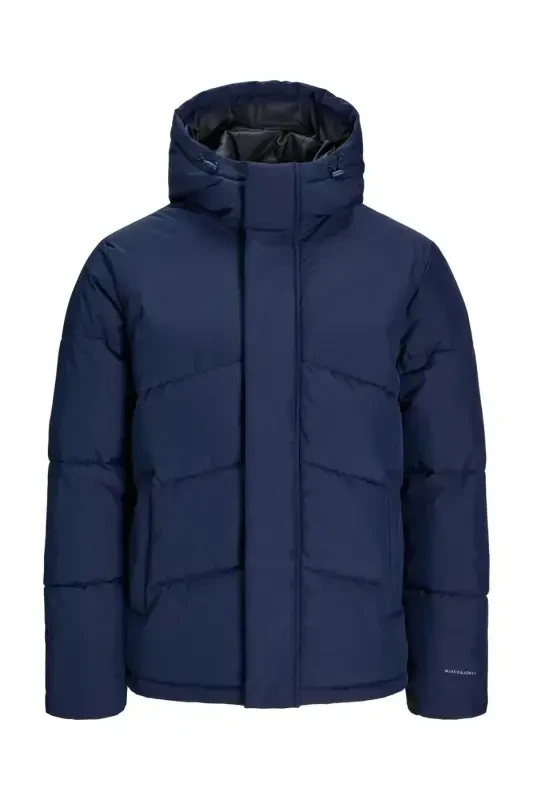 JJWORLD Puffer Jacket, Navy Blue Men's Coat - JACK & JONES