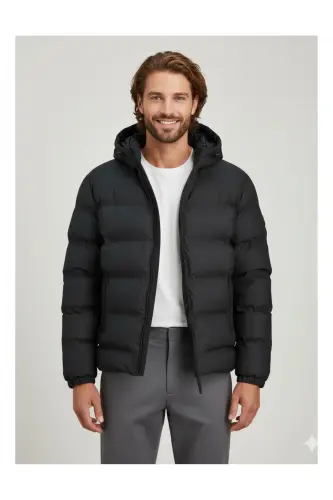 JJWORLDELEMENTS SU SOĞUK GEÇİRMEZ PUFFER JACKET Black - siyah - 3