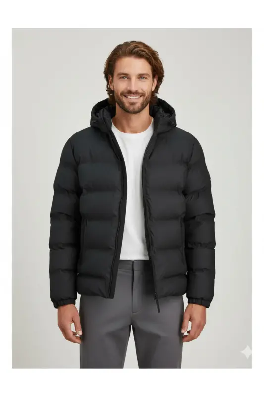 JJWORLDELEMENTS SU SOĞUK GEÇİRMEZ PUFFER JACKET Black - siyah - 3