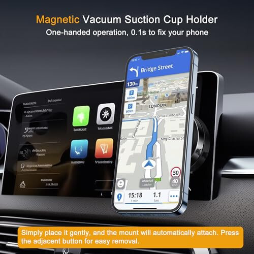 Jkoailiwi Electric Vacuum Magnetic Suction Phone Mount, Hands-Free Shower Phone Holder, Magnetic Cell Phone Holder for Car/Gym/Mirror/Smooth Surface, Compatible with Magsafe iPhone & Android - 2