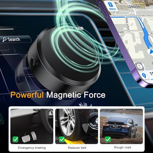 Jkoailiwi Electric Vacuum Magnetic Suction Phone Mount, Hands-Free Shower Phone Holder, Magnetic Cell Phone Holder for Car/Gym/Mirror/Smooth Surface, Compatible with Magsafe iPhone & Android - 8