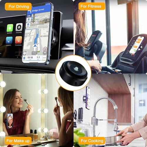 Jkoailiwi Electric Vacuum Magnetic Suction Phone Mount, Hands-Free Shower Phone Holder, Magnetic Cell Phone Holder for Car/Gym/Mirror/Smooth Surface, Compatible with Magsafe iPhone & Android - 9