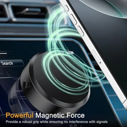 Jkoailiwi Hands-Free Electric Suction Cup Phone Mount, Portable Suction Phone Holder for Magsafe iPhone 17/16/15 Pro Max/17 Air, Vacuum Magnetic Phone Holder for Car/Gym/Mirror/Smooth Surface, Black - 3