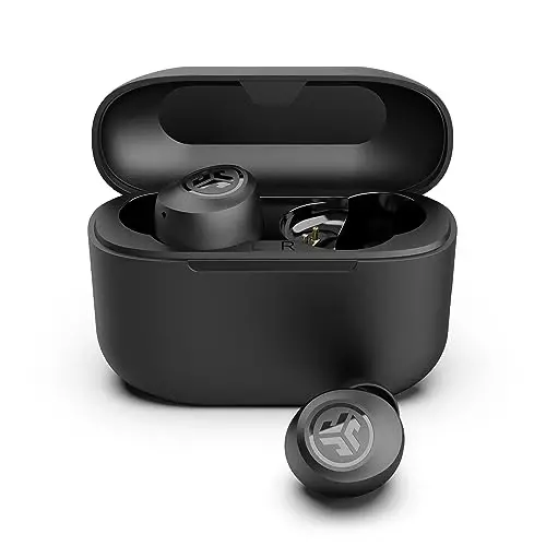 JLab Go Air Pop True Wireless Bluetooth Earbuds + Charging Case, Black, Dual Connect, IPX4 Sweat Resistance, Bluetooth 5.1 Connection, 3 EQ Sound Settings Signature, Balanced, Bass Boost - 5