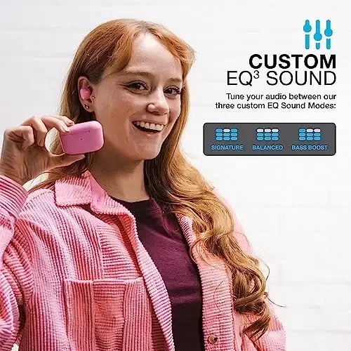 JLab Go Air Pop True Wireless Earbuds, in Ear Headphones, Bluetooth Earphones, Ear Buds with 32H Playtime, Bluetooth Earbuds with Microphone, USB Charging Case, Dual Connect, EQ3 Sound, Pink - 5