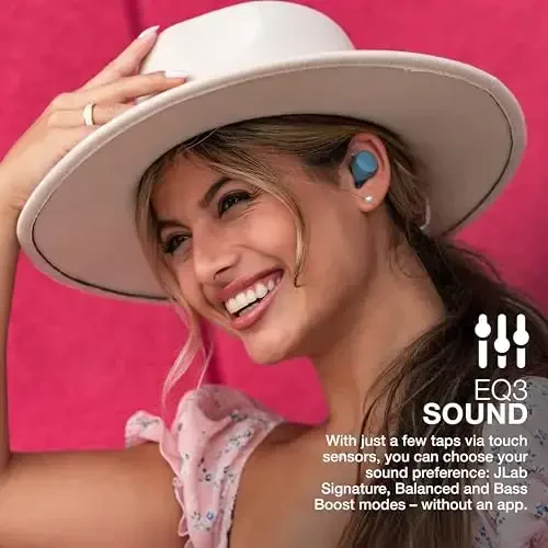 JLab Go Air Pop True Wireless Bluetooth Earbuds + Zaryadlash qutisi, Slate, Dual Connect, IPX4 terga chidamlilik, Bluetooth 5.1 ulanishi, 3 EQ Sound Settings Signature, Balanced, Bass Boost - 6