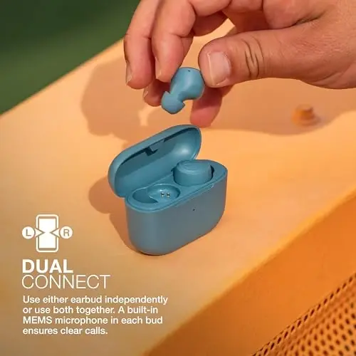 JLab Go Air Pop True Wireless Bluetooth Earbuds + Zaryadlash qutisi, Slate, Dual Connect, IPX4 terga chidamlilik, Bluetooth 5.1 ulanishi, 3 EQ Sound Settings Signature, Balanced, Bass Boost - 5