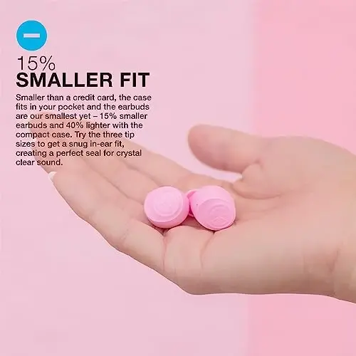 JLab Go Air Pop True Wireless Earbuds, quloq ichidagi naushniklar, Bluetooth eshitish vositalari, 32 soatlik o'yin vaqti bilan quloqchinlar, mikrofonli Bluetooth eshitish vositalari, USB zaryadlash qutisi, Dual Connect, EQ3 Sound, pushti - 5