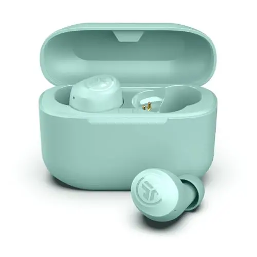 JLab Go Air Pop True Wireless Earbuds, вкладыши, наушники Bluetooth, наушники с 32 часами автономной работы, наушники Bluetooth с микрофоном, зарядный чехол USB, Dual Connect, звук EQ3, мятный - 2
