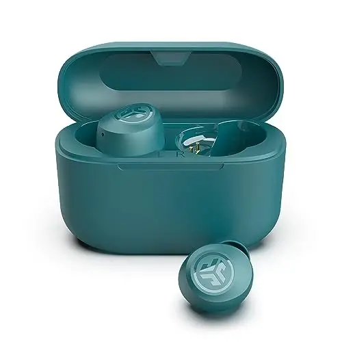 JLab Go Air Pop True Wireless quloqchinlar, quloq ichidagi naushniklar, Bluetooth naushniklar, 32 soatlik ijro etish vaqti bilan quloqchinlar, mikrofonli Bluetooth quloqchinlar, USB zaryadlash qutisi, Dual Connect, EQ3 Sound, Teal - 3