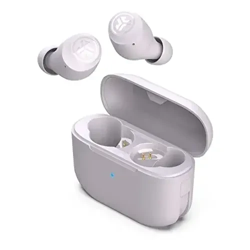 JLab Go Air Pop True Wireless Quloqchinlar, Quloq ichidagi naushniklar, Bluetooth naushniklar, 32 soatlik ijro etish vaqtiga ega quloqchinlar, mikrofonli Bluetooth naushniklar, USB zaryadlash qutisi, Dual Connect, EQ3 Sound, Lilac 