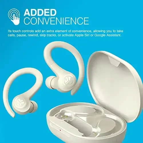 JLab Go Air Sport, C3 Clear Calling, Secure Earhook Sport Design, 32+ Hour Bluetooth Playtime va 3 EQ Sound Settings (Sand) bilan simsiz mashg'ulot eshitish vositasi - 4