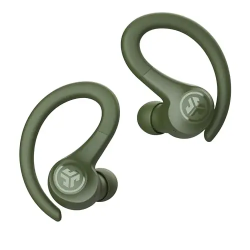 JLab Go Air Sport, C3 Clear Calling, Secure Earhook Sport Design, 32+ soat Bluetooth, va 3 EQ Sound Settings (Yashil) bilan simsiz mashq quloqchinlari - 5