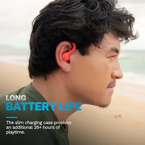 JLab Go Air Sport+ C3 Clear Calling, xavfsiz quloq ilgagi sport dizayni, 35+ soat Bluetooth va 3 EQ sozlamali simsiz sport quloqchinlari (marjon) - JLAB (1)