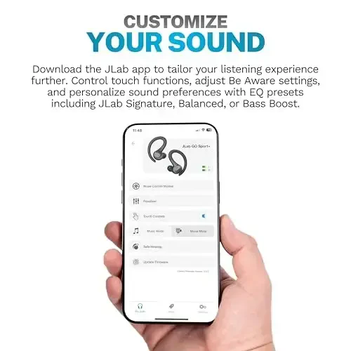 JLab Go Sport+ Wireless Workout Earbuds Featuring C3 Clear Calling, Secure Earhook Sport Design, 35+ Hour Bluetooth Playtime, and 3 EQ Sound Settings (Coral) 