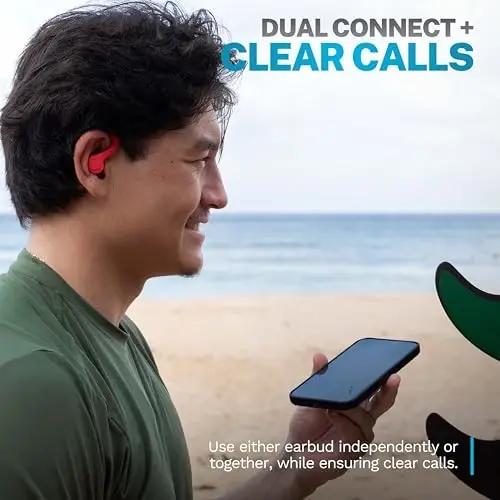 JLab Go Sport+ Wireless Workout Earbuds Featuring C3 Clear Calling, Secure Earhook Sport Design, 35+ Hour Bluetooth Playtime, and 3 EQ Sound Settings (Coral) - 4