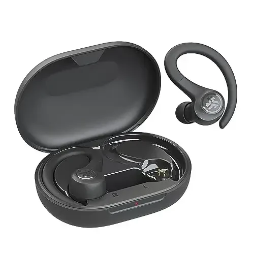 JLab Go Air Sport, Wireless Workout Earbuds Featuring C3 Clear Calling, Secure Earhook Sport Design, 32+ Hour Bluetooth Playtime, and 3 EQ Sound Settings (Graphite/Black) - JLAB