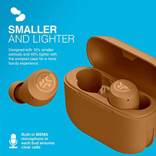 JLab Go Air Tones True Wireless Earbuds Designed with Auto On and Connect, Touch Controls, 32+ Hours Bluetooth Playtime, EQ3 Sound, and Dual Connect, Natural Earthtone Color (7572 W) - 3