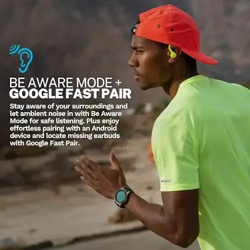 JLab Go Sport+ C3 Clear Calling, xavfsiz quloqchinli sport dizayni, 35+ soat Bluetooth orqali musiqa tinglash va 3 EQ sozlamasiga ega simsiz sport quloqchinlari (sariq) - 3