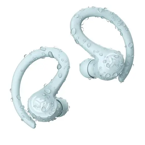 JLab Go Sport+ Wireless Workout Earbuds Featuring C3 Clear Calling, Secure Earhook Sport Design, 35+ Hour Bluetooth Playtime, and 3 EQ Sound Settings (Light Blue) - 4