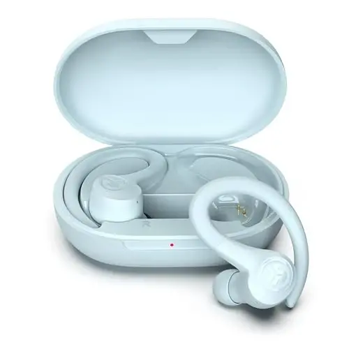 JLab Go Sport+ simsiz mashq quloqchinlari C3 Clear Calling, Secure Earhook Sport Design, 35+ soat Bluetooth ijro etish va 3 EQ Sound Settings (Och ko'k) - JLAB (1)