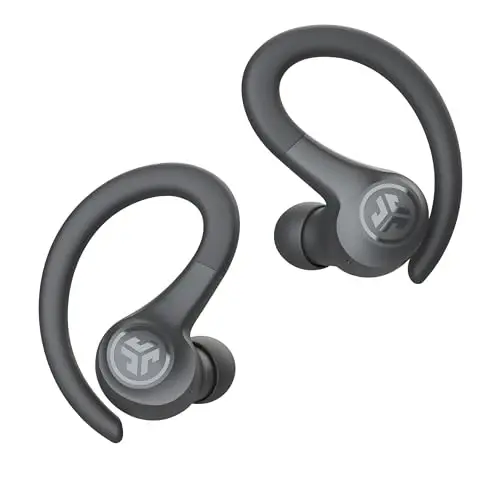 JLab Go Sport+ simsiz mashq quloqchinlari C3 Clear Calling, Secure Earhook Sport dizayni, 35+ soat Bluetooth orqali musiqa tinglash va 3 EQ ovoz sozlamalari (grafit) - 5