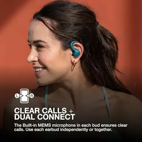 JLab Go Sport+ Wireless Workout Earbuds Featuring C3 Clear Calling, Secure Earhook Sport Design, 35+ Hour Bluetooth Playtime, and 3 EQ Sound Settings (Light Blue) - 5