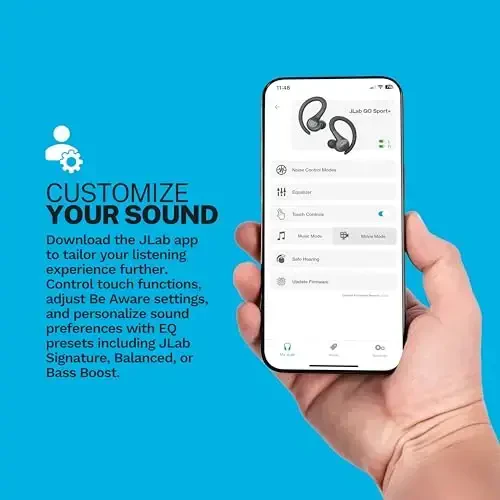 JLab Go Sport+ Wireless Workout Earbuds Featuring C3 Clear Calling, Secure Earhook Sport Design, 35+ Hour Bluetooth Playtime, and 3 EQ Sound Settings (Sand) - 2