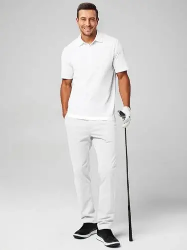 JMIERR Erkaklar Chino Shim Casual Stretch Bel Toraytirilgan Shim Cho'ntaklar bilan - 5
