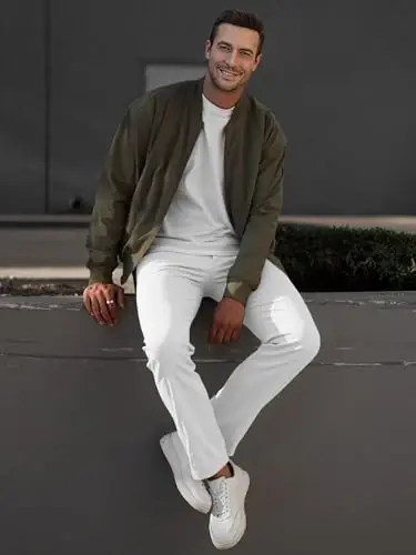 JMIERR Erkaklar Chino Shim Casual Stretch Bel Toraytirilgan Shim Cho'ntaklar bilan - 6