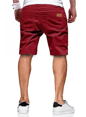 JMIERR erkaklar kundalik shortlari - paxta ipli yozgi plyaj cho'ziluvchan tvil chino golf shortlari - JMIERR (1)