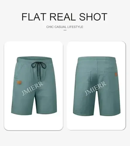 JMIERR erkaklar kundalik shortlari - paxta ipli yozgi plyaj stretch tvil chino golf shortlari - 4